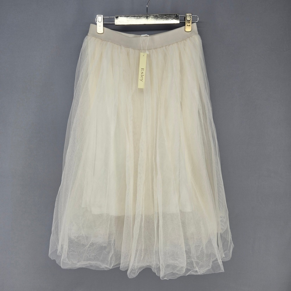 Esley Tulle Skirt 3XL Ivory Layered Mesh Romantic Fairy Balletcore Coquette Tutu